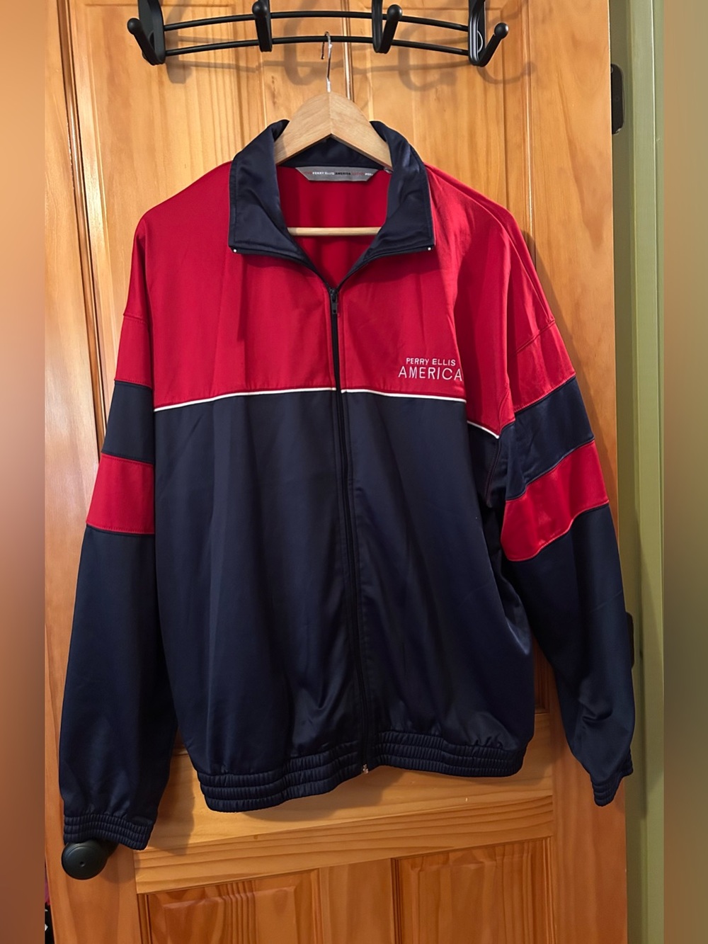Perry Ellis Vintage Red and Navy Lightweight Track Jacket & Pants